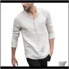 Casual Mens roupas vestuário entrega 2021 a cor pura linho folgue de manga curta botão bolso vintage homens camisas tops camisa masculin