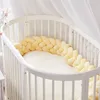 Bettwäsche-Sets 2M Baby-Stoßfänger-Bett-Geflecht-Knoten-Kissen-Kissen-Massivfarbe für Säuglings-Krippen-Schutz-Kinderbett-Raum-Dekor-Tropfenschiff6645523