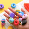 30 ensembles 120pcsYummy Dessert Gommes Set Mini Lollipop Icecream Popsicle Donuts Gomme à crayons en caoutchouc pour Kids School Student Award