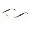 Lunettes de soleil en plein air pour hommes de la mode Lunettes optiques Cadre Corne de buffle Lunettes transparentes Cadres en bois transparents Lunettes Remplir Prescription