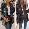 Causale licht Tan Herfst Dames Trench Coat Split Joint Elegante Lange Mouw Plaid Windbreaker Plaid 210515