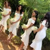 afrikaanse witte bruidsmeisje jurken kort