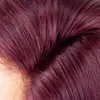 13X1 Short Bob Wigs Wine Red Straight Wig With Baby Hairs Heat Resistant Fiber Synthetic Hair for Black Women23604792312126