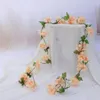 NEW2.2M Artificial Cherry Blossom Flowers Wedding Garland Ivy Decoration Fake Silk Flowers Vine for Party Arch Home Decor String Ewe5160