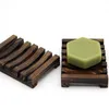 Boîte à savon créative porte-savon en bois salle de bain porte-savon en bambou naturel ménage hôtel fournitures T500763