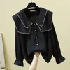 Women's Blouses & Shirts 2022 Spring Plus Size Double-layer Pearl Doll Collar Shirt Top Womens Corset Blouse