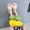 20121 Sommar Kvinnor Slipper Brand Weave Ladies Sandal Skor Låg Öppna Toe Flat Casual Slides Beach Flip Flops Stor storlek 36-41 210611