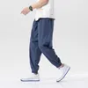 Summer New Loose Harem Joggers Casual Men's Thin Ice Comfortable Cool Casual AnkleLength Pants 4XL 5XL 210412