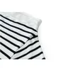 Damska Slash Neck Striped T Shirt Z Długim Rękawem Sexy Streetwear Loose Relaks Tees Japoński Styl Trendy Ins Ulzzang Topy Mujer 210515