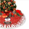 Choinka Spódnice Santa Snowman Elk Drukowane Xmas Decoration Floor Capret Mat Party Supplies 3 Projekty Opcjonalne BT1167