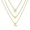 Colares de Pingente de Moda Star Star Moon Colar Colar Para Mulheres Tendência Multilayer Clavicle Chain Collares Collier Femme Jewlery