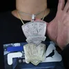 Kedjor isade ut bling cz brev abp hänge halsband kubik zirkonium alla boui papper bokstäver badge charm män mode hip hop smycken