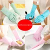 Magic Silicone Lave-vaisselle Débrubûte lavabo lavabo Éponge en caoutchouc grofond gants de cuisine nettoyage de cuisine 1 paire 210622