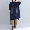 Kopa damska płaszcza prosta dżinsowa płaszcz damski dla kobiet 2022 Wiosna jesień luźna luźna swobodna długość dżinsów wierzchnia wierzchnia
