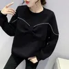 2021 Autumn Sweatshirt Hot Drill Bow Women Pullover Fashion Trend Girl Sweatshirt Plus Size Pullover Hot New