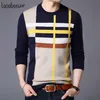 Mode Brand Tröja för Mens Pullover O-Neck Slim Fit Jumpers Stickred Woolen Vinter Koreansk stil Casual Mens Kläder 211008