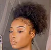 Afro Kinky Curly Human Human Cabeleireiro Para Mulheres Negras Brasileiras Virgem Remy Drawstring Ponytails Hairpieces Extensões 120g