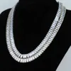 Модный квадратный лаборатория Diamond CZ Ожерелье белое золото заполнено вечеринка свадебное ожерелье для женщин мужчины кубинские рок хипхоп ювелирные изделия X0509