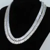 À la mode Carré Lab Diamant cz Collier Or Blanc Rempli Partie De Mariage Chaîne Collier Pour Femmes hommes Cubain Rock Hiphop Bijoux X0509