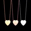 High Polished Stainless Steel Simple heart Pendant Necklaces Sliding Silver Rose Colors Gold Plated Classic Style Logo Printed Women Designer Jewelry