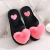 Women Slippers Love Heart Cotton Slippers Winter Fur Slides Ladies Home Furry Slippers Warm Indoor Shoes Claquette Fourrure H1122