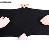 OUMENGKA Kontrast Panel Sweatpant Casual Harem Hosen Lose Elastische Hose Schwarz Gestreiften Seite Sweat Weiblich 220214