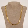 Womens Mens Chain 18 k Golden Curb Link Yellow Solid GF Gold Necklace Bracelet 7MM Jewelry sets2792243