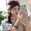 Women's Lace Puff Sleeve Peter pan Collar Patchwork Blouses Single Breasted Female Tops Office OL Lady blouses Ropa De Mujer 210514