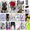 Geschilderde lederen flip-hoesjes voor iPhone 13 12 11 PRO MAX XR XS 8 PLUS Leuke Kat Butterfly 3D Portemonnee Kaarthouder Stand Boek Cover