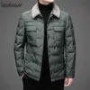 Top Grade Brand Casual Fashion Down Coats Men Windbreaker With Fur Collar Winter Parka Jacket Designer Mens Clothing 211129