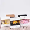 Gift Wrap 50pcs 8x8x3.5cm Small Paper Box With Transparent PVC Window Flower Dolls Packaging Jewelry Cardboard