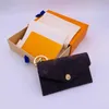 Mode designer brev plånbok nyckelring nyckelring mode handväska hängande bil kedja charm brun blomma mini väska trinket presenter tillbehör önskar