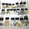 Wholesale 40 Pairs of Dangle Womens Drop Earrings Silver Golden Plated Hook Eardrop Fashion Jewelry Party Wedding Favor Gifts Mix Styles