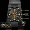 Wristwatches 2022 Fashion Mens Watches Calendar Date Luminous Clock Men Business Stainless Steel Quartz Wrist Watch Male Casual Leather