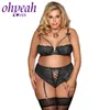 Set sexy Ohyeahlover Set reggiseno e slip da donna Intimo Mezza tazza trasparente Set lingerie sexy Set di bralette tentazione sottile Plus Size L2304