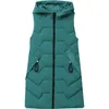 Mode coton gilet femmes à capuche veste automne hiver coréen grande taille mince sans manches long chaud gilet 3XL 211120