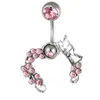 YYJFF D0654 Pink Belly Nave Ring 14GA 10MM