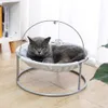 Pet Cat Bed Soft Plush Nest Cat Hammock Detachable Mat Pet Bed with Dangling Ball for Cats Small Dog Squar Tumbler Rocking Chair 210713