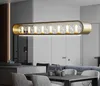 Goldene / weiße moderne LED -Kronleuchterlampen Küche Dekor Glassball Anhänger Lampe Kaffee Haushaltsvorrichtungen Esszimmer Island Hängende Leuchten