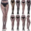 Laço sexy escavado para fora leggings moda meninas meia-calça peúgas de pesca com corpo jacquard 45 tipos para escolher