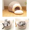 Självuppvärmning 3 i 1 Fällbar Bekväm triangel Pet Cat Bed Tent House 3 Färger Multifunktions sleeping Bag för valpkatter 211111
