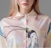 Primavera verão moda mulheres camisa casual gire para baixo blusa de colarinho feminino manga comprida padrão impresso camisas 210531