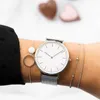 Nieuwe vrouwenhorloge mode ultradunne roestvrijstalen riem quartz unisex horloges eenvoudige wijzerplaat horloge relogio feminino
