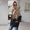 Ymwmhu Leopard Patchwork Women Teddy Coat Autumn Hooded Fluffy Plush Winter Faux Fur Jacket Loose Overcoat s 211220