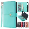 PU Leather Phone Cases for Samsung Galaxy S22 S21 S20 Note20 Ultra Note10 S10 Plus - Multifunction Retro Wallet Flip Kickstand Cover Case with 9 Card Slots