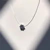 Sumeng nieuwe persoonlijkheid mode vierkant imitatie parel kristal zirkoon ketting onzichtbare transparante vislijn ketting vrouwen