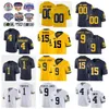 كلية كرة القدم 1 Braylon Edwards Jerseys Michigan Wolverines 98 Tom Harmon Jim Harbaugh 4 Deveon Smith Devin Funchess 9 Donovan Peoples-Jones Goord Good