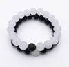 Pulsera de cuentas de ónix negro mate de Jade blanco mate de 10mm, pulseras elásticas de piedras preciosas, regalo para hombres y mujeres, novedad de 2021