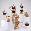 Alta Qualidade Modelo de Ouro Modelo Feminino Underwear Sewing Mannequin boneca Dummy Jóias Embalagens De Embalagem Expositores Swimsuit Recolhido Bra Meio Corpo Pano Frame D357