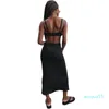 Casual Dresses Spaghetti Strap Long Summer Dress 2021 Backless Cut Out Ruched Midi Bodycon Women Sexy Off Shoulder Party2228